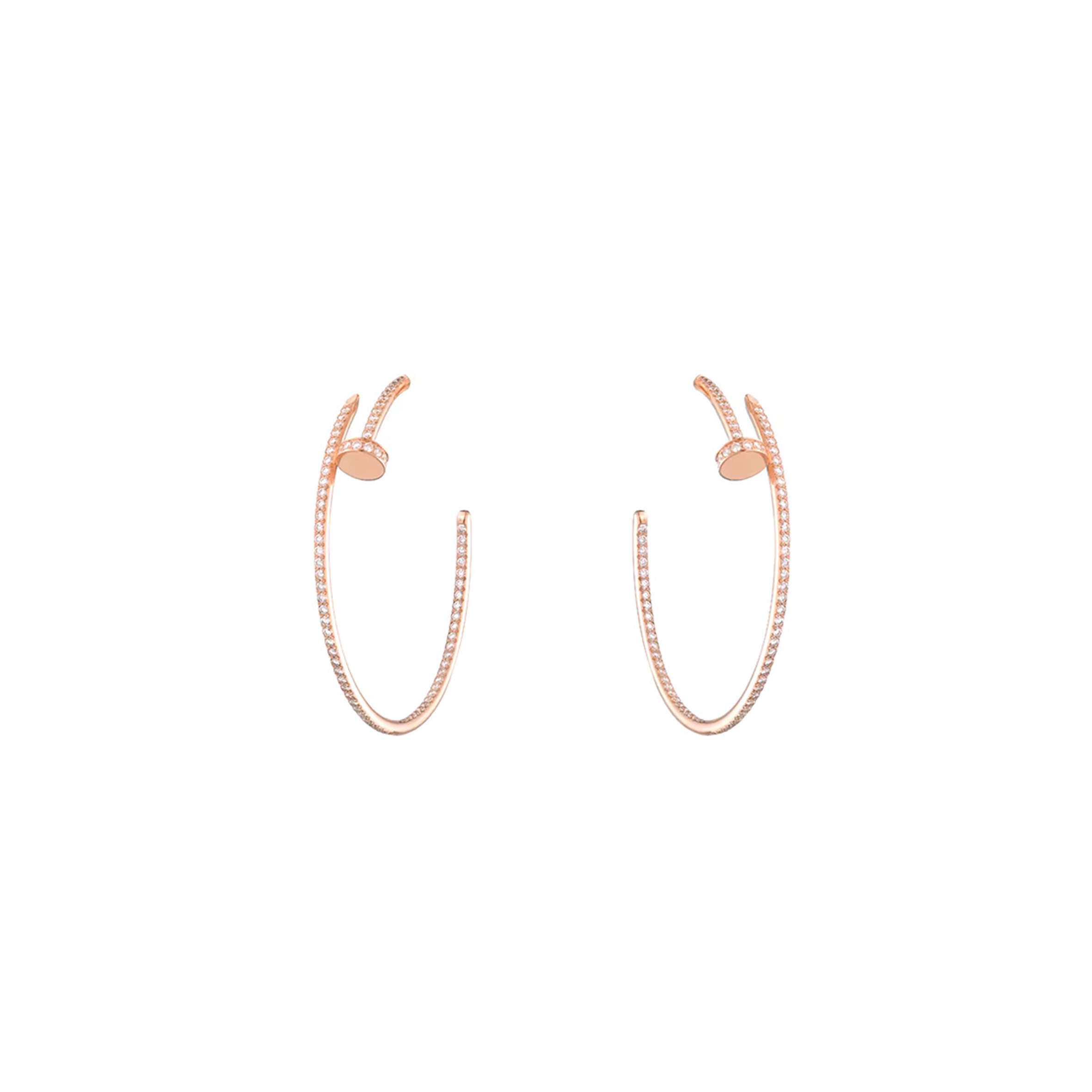 Ca*t*er juste un clou hoop earrings large model paved n8515009